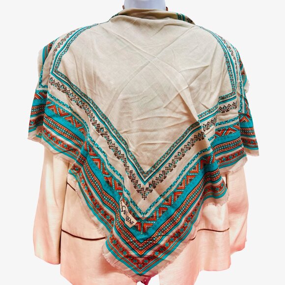 Vintage Yves Saint LaurentL scarf  cotton/ silk  31" gray dust green (25) - Picture 14 of 14